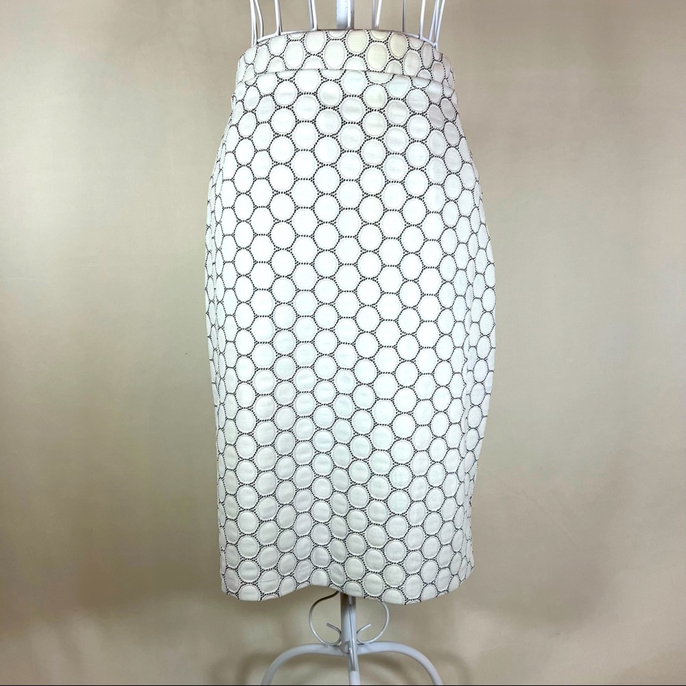 Honeycomb Print Knee Length Skirt